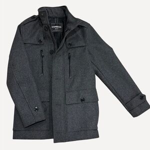 Express Men's Charcoal Military Jacket